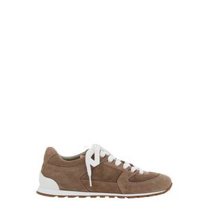 Brunello Cucinelli Women Brown Low Top Sneaker With Suede Inserts Women